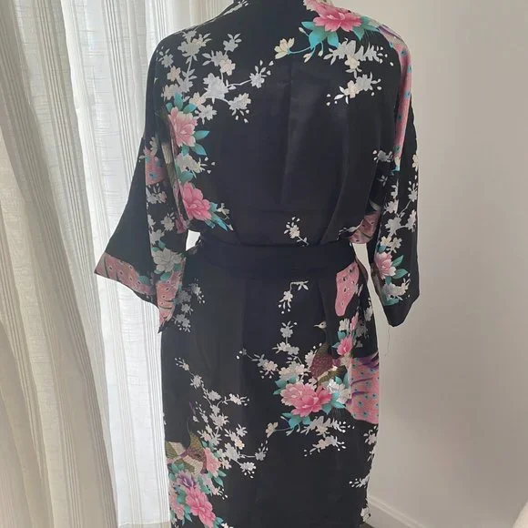 AS NEW SAM WELL SILK LONG ROBE/KIMINO JACKET - ONE SIZE - Picture 9 of 16